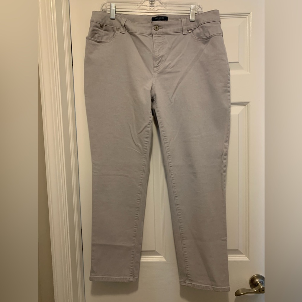 Talbots Simply Flattering 5-Pocket gray jeans with stretch sz 14W